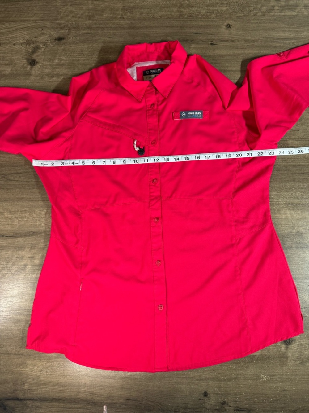 Magellan Outdoors Pros Semi-Fitted Fish Long Sleeve Button Down Shirt Size XL - Picture 5 of 6